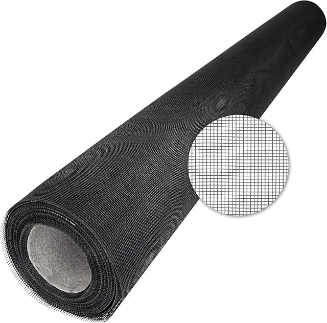 TESO Moskitiera Gaze  ochrona przed komarami  przezroczysta tkanina z włókna szklanego, odporna na działanie promieni UV (200 x 200 cm, czarna)