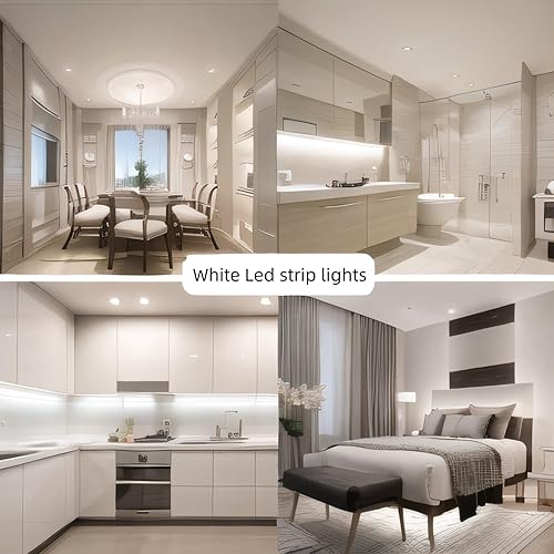 Miniatura 7 de Tira de luz LED pequeña, tira de luces LED cortables regulables de 12 V y 24 V, 32.8 pies, 600 LED, cinta de luces LED superbrillantes para sala de