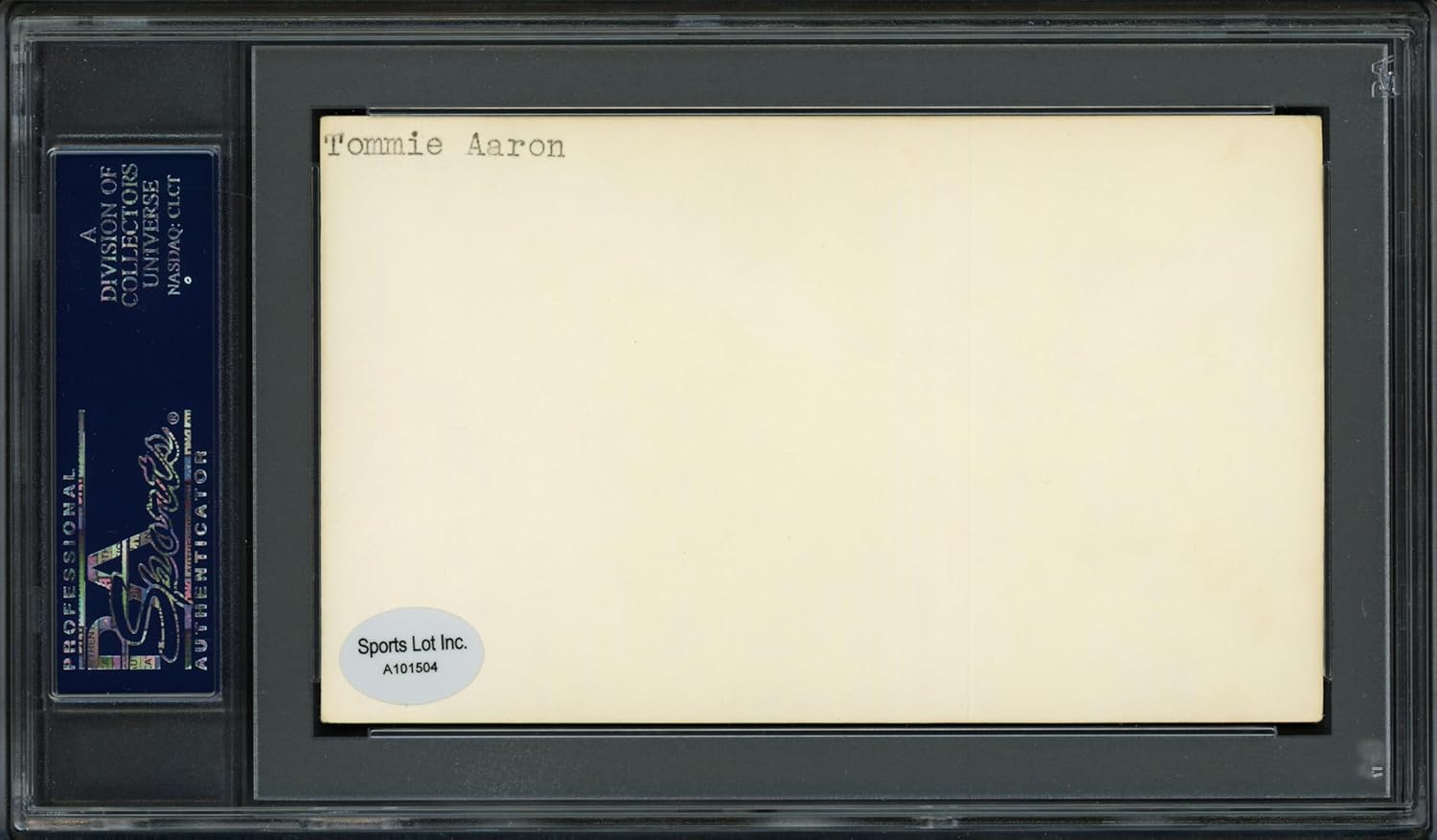 Tommie Aaron Autographed 3x5 Index Baseball Card PSA/DNA #83860220