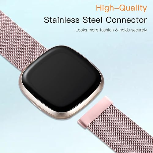 Miniatura 9 de ZWGKKYGYH Compatible con correas Fitbit Versa 3 Sense para mujeres y hombres y Sense 2 Versa 4, banda de malla metálica de acero inoxidable, correa