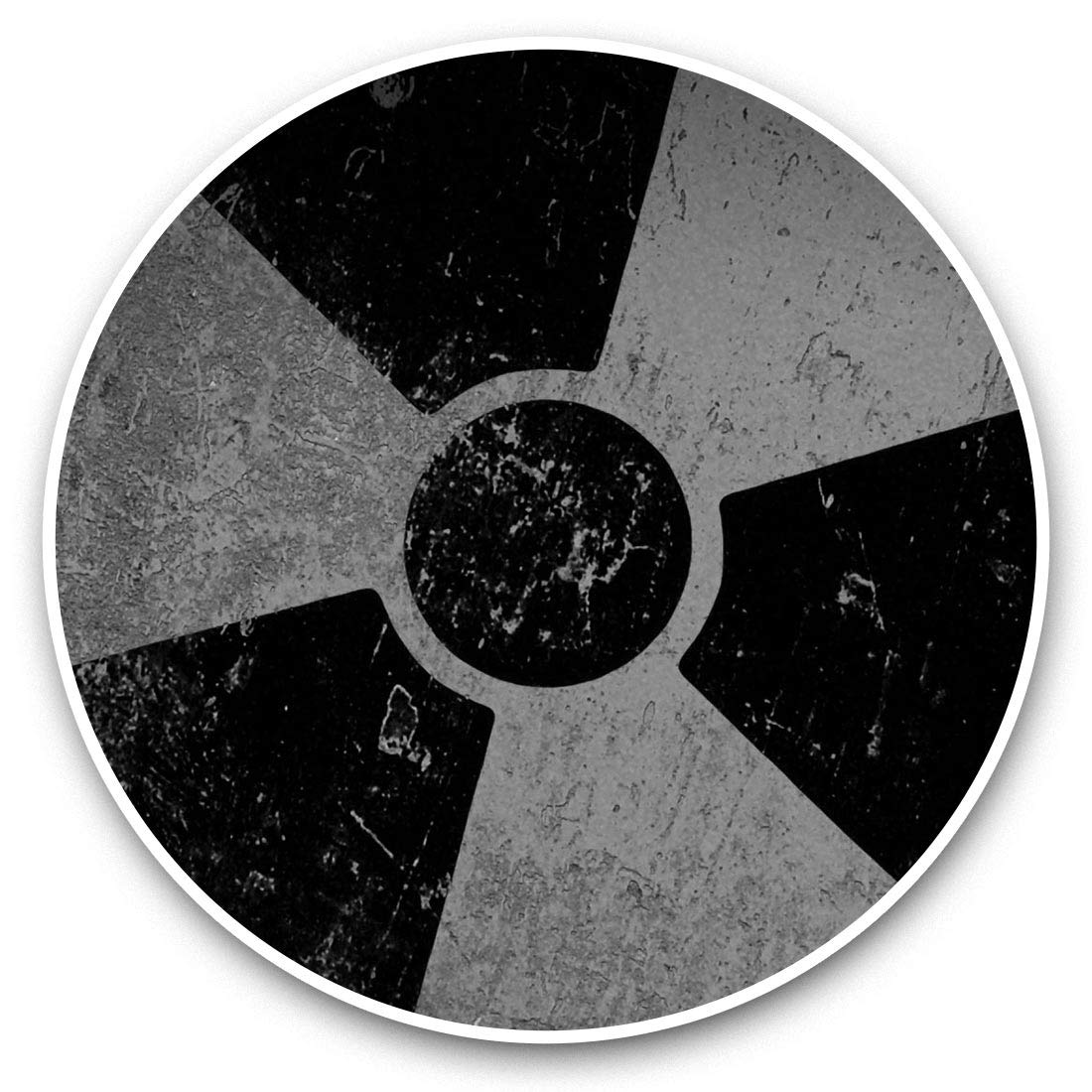 Destination Vinyl Ltd Bw Radioactiveâ€‹ Warning Nuclear Chernobyl 41626 Vinyl Stickers (Set Of 2) 7.5Cm (Bw) - Radioactive? Warning Nuclear Chernobyl 41626