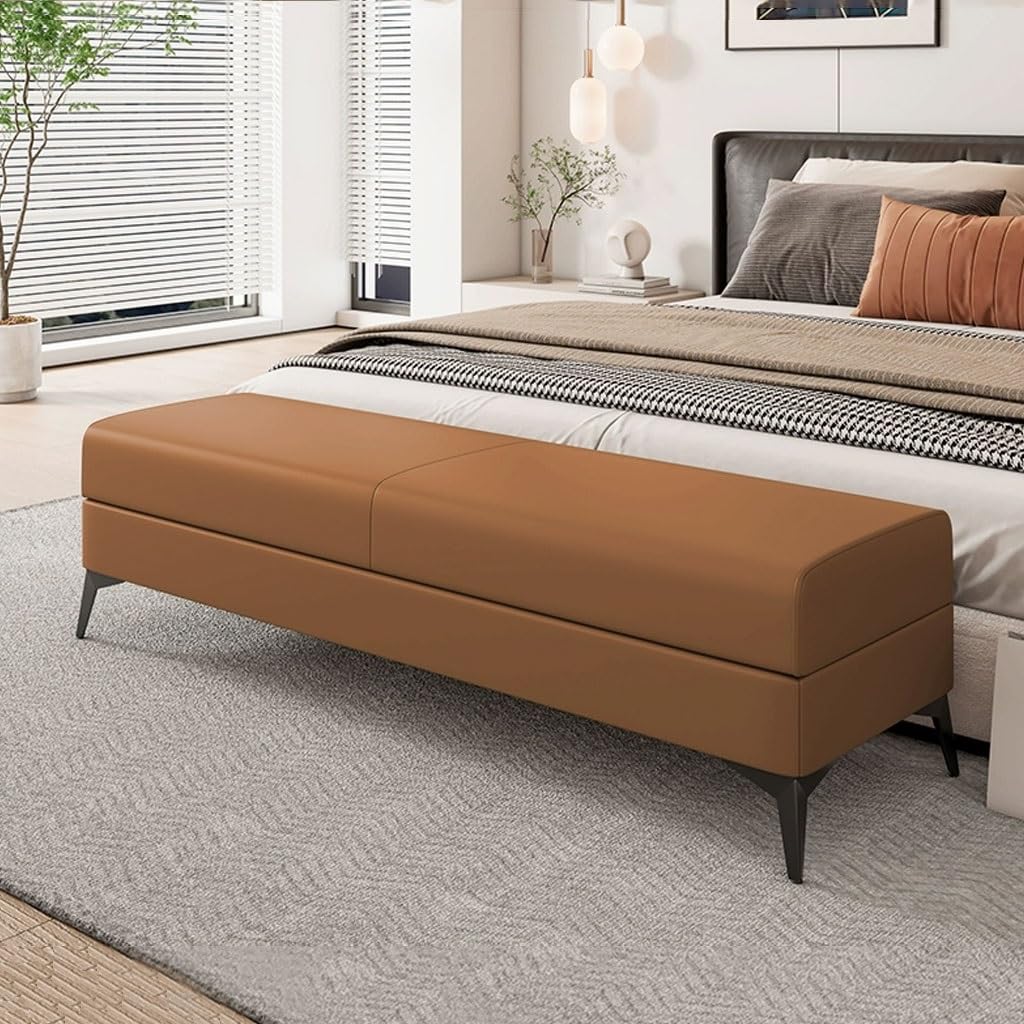 Banc ottoman coffre de rangement 120 cm pour ranger la chambre