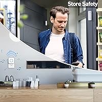 Vista 6 de Timbre de Puerta, Satisure Sensor de Contacto Inalámbrico de Puerta Abierta Alarma Timbre con Rango de 600 Pies 58 Timbres 5 Niveles de Volumen