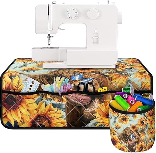 Miniatura 128 de Tapetes para máquina de coser de girasol y colibrí para mesa con bolsillos, para máquinas de coser de Acción de Gracias, alfombrillas para reducir
