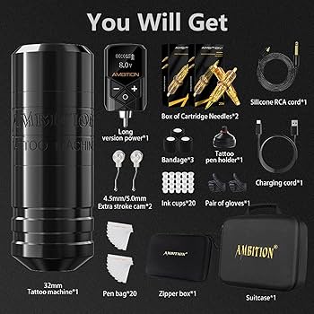 Amazon | Ambition Torped タトゥーキット - ロータリータトゥーマシン