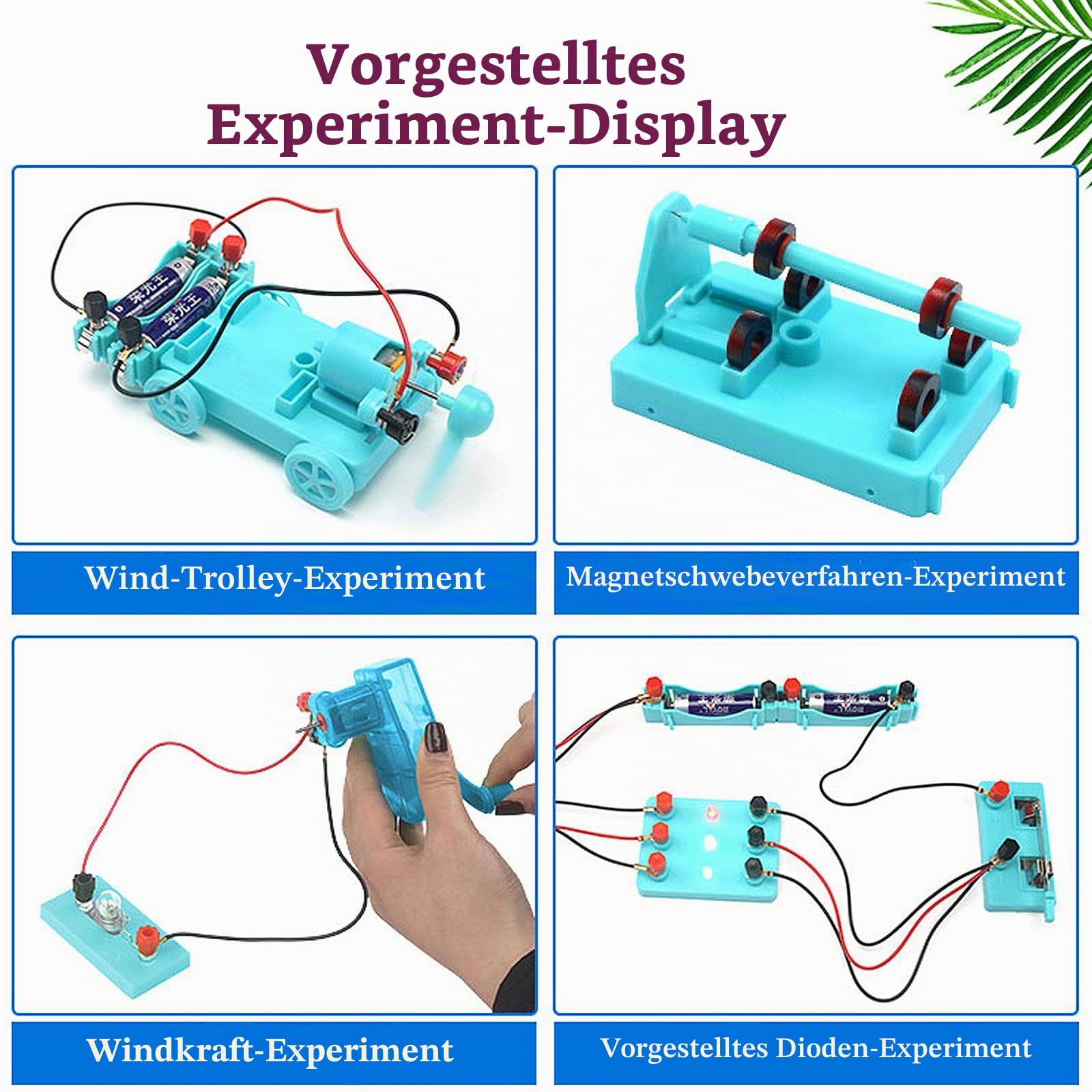 Physik Elektrizität und Magnetismus Experimente Kit, Physik Baukasten Elektrobaukasten für Kinder, Physik Elektrizität Schaltungen Set mit Englischer Anleitung