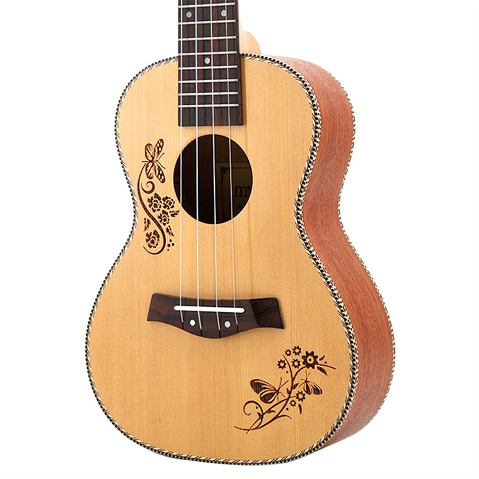 Ukulele Bausatz Konzert-Ukulele 23-Zoll-Ukulele- Kits Fichtenholz Akustik Ukelele 4 Saates Hawaiian Gitarre Music Instrument Mit Tasche Für Anfänger