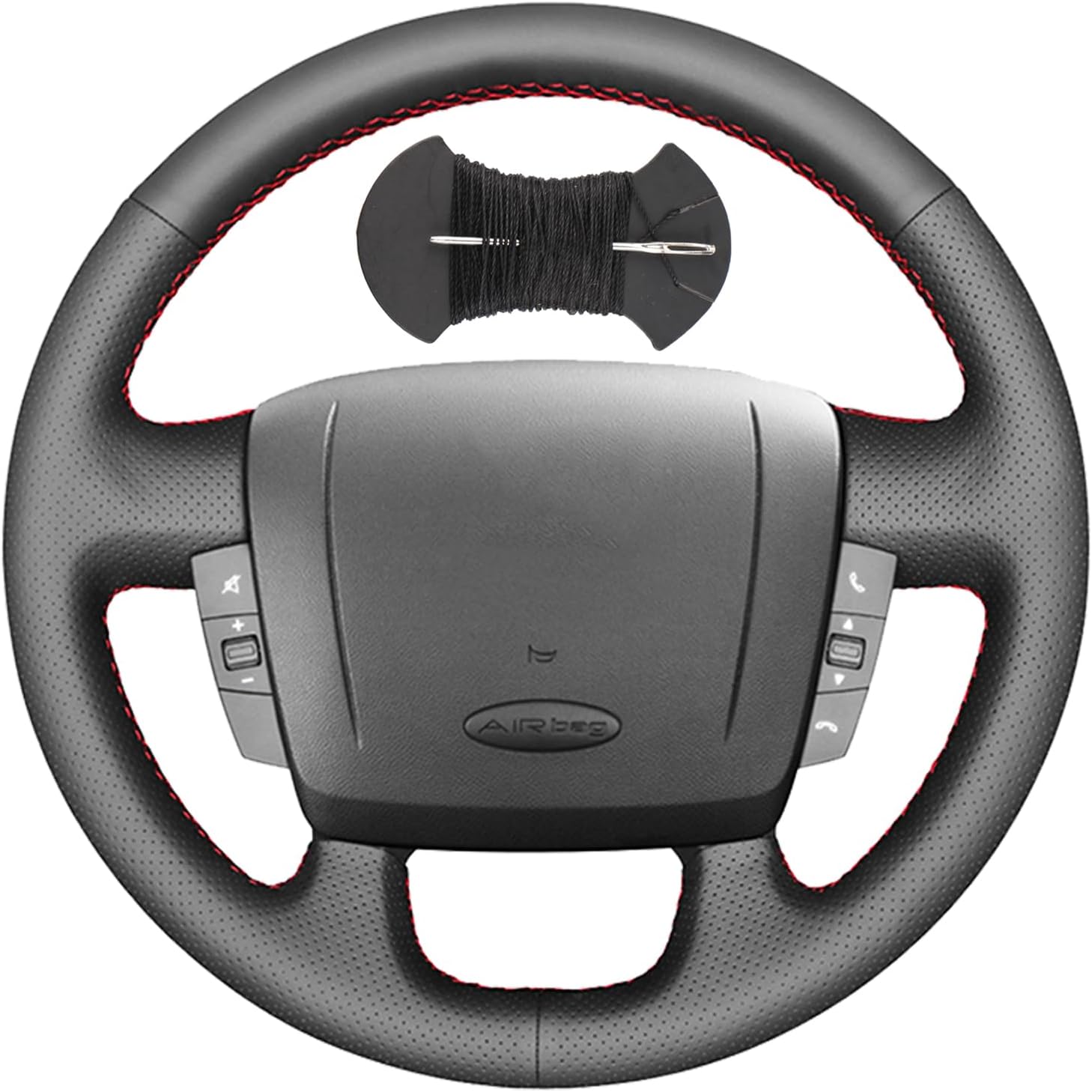 Car Steering Wheel Cover Microfiber Leather Stitch Wheel Wrap Fit for Fiat Ducato Peugeot Boxer Citroen Jumper Relay Ram ProMaster,Black