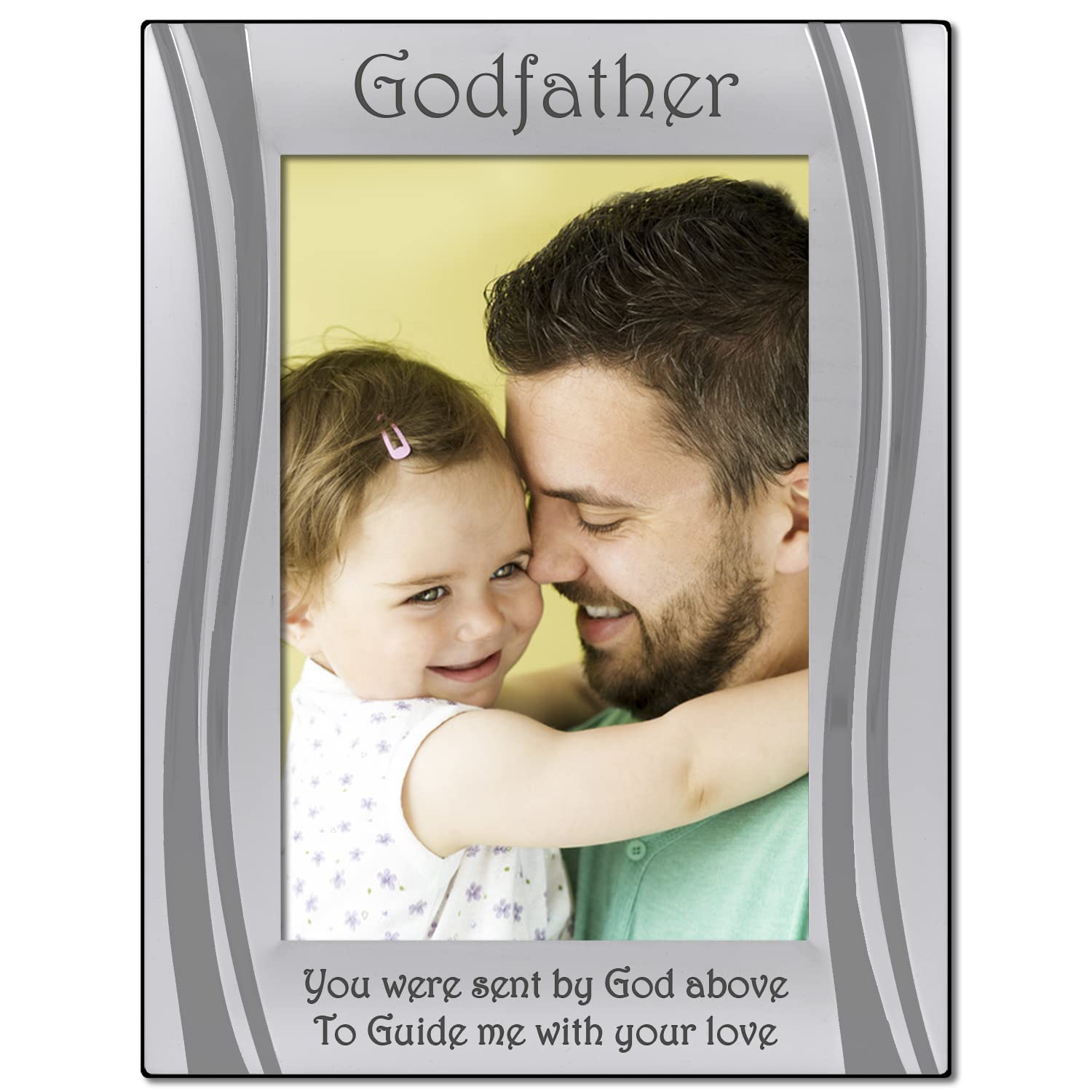 Godfather, Silver Plated, Photo Frame, Holds a 4" x 6" Photo, Godfather Gift, Picture Frame,