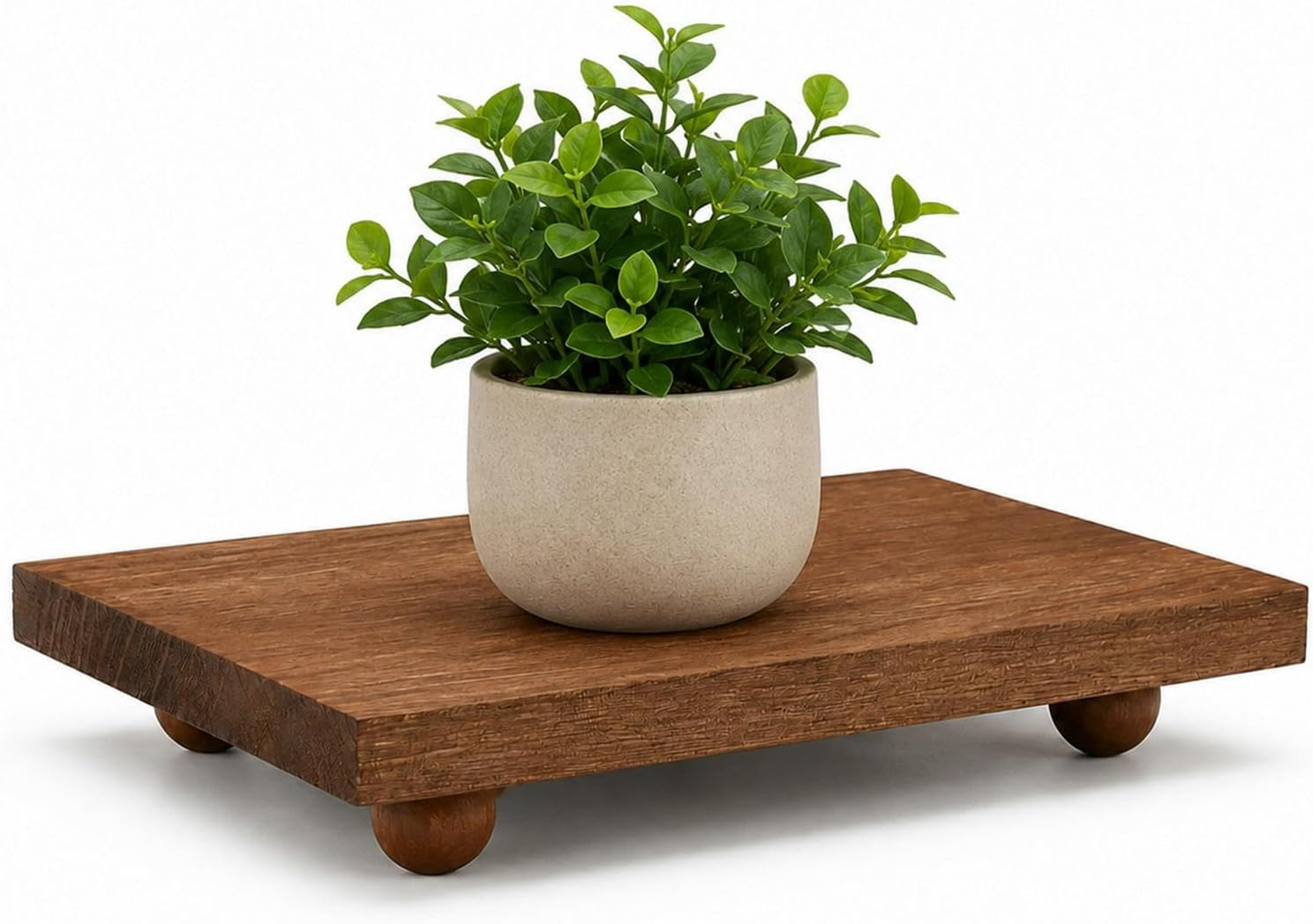 Wood Pedestal Stand Kitchen Soap Tray,Wooden Stand for Kitchen Counter