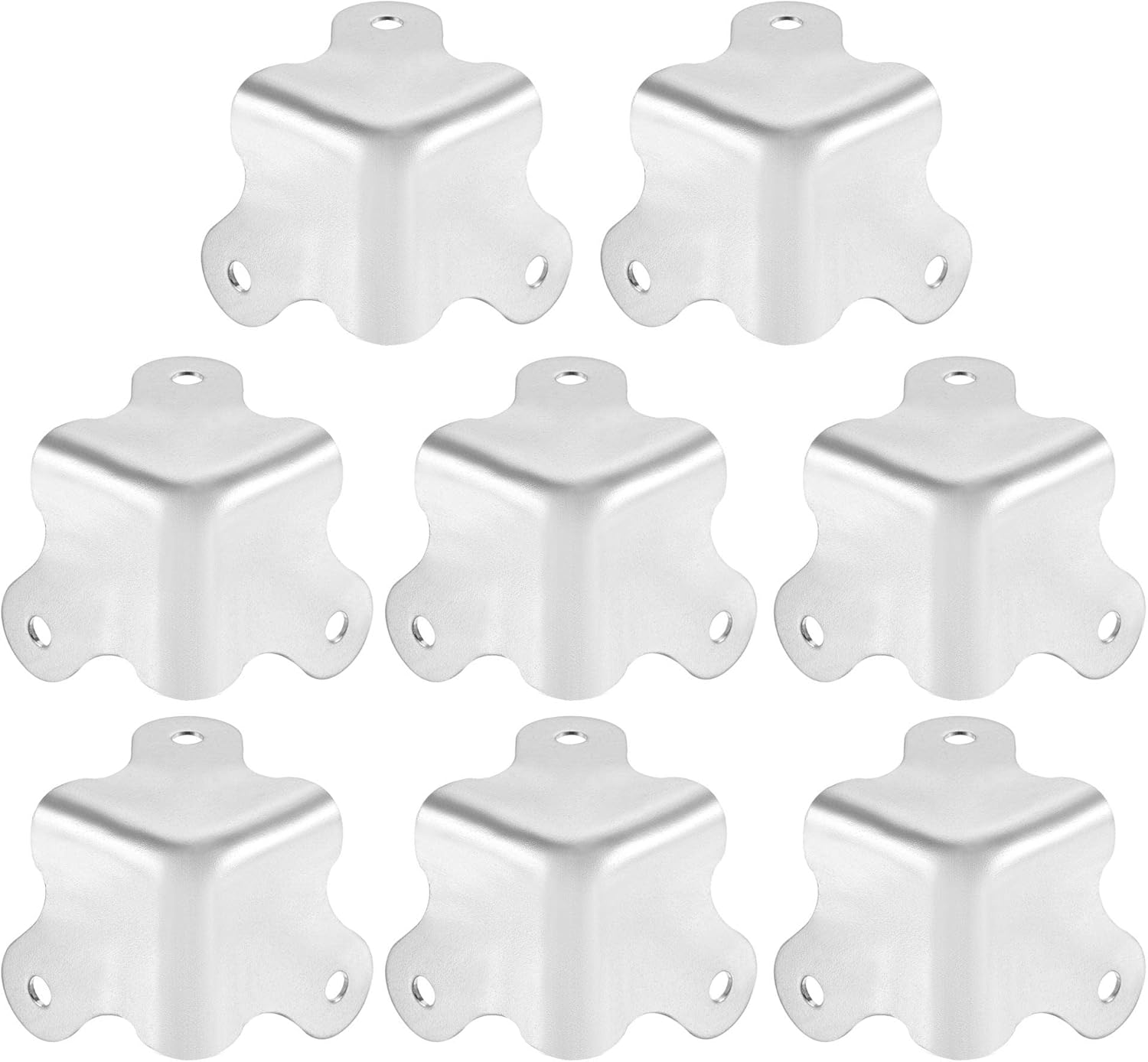 uxcell 30x30x30mm Metal Box Corner Protectors Box Edge Guard Chrome Plating 8pcs