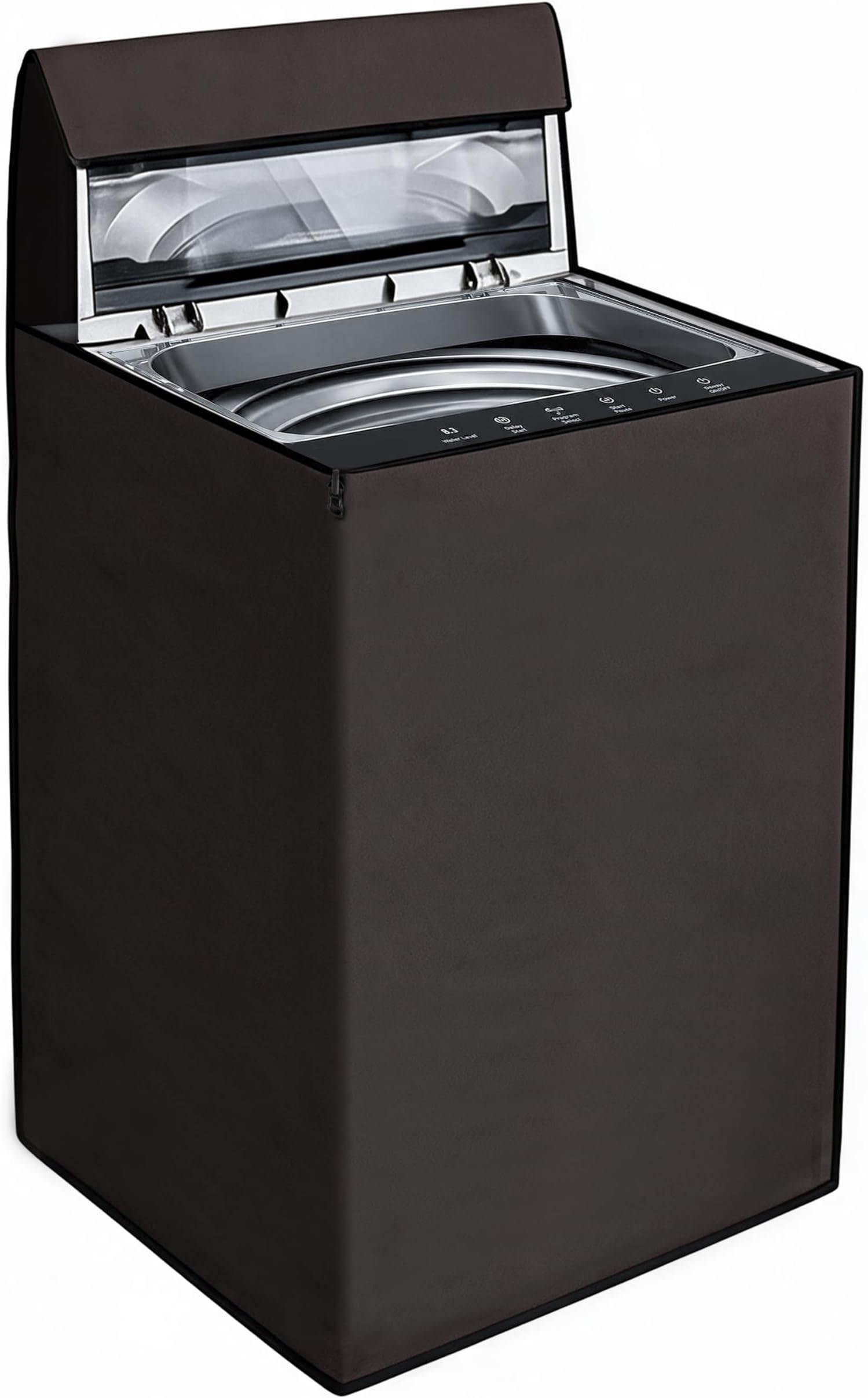Yellow Weaves Top Load Fully Automatic Washing Machine Cover for 6 kg, 6.5 kg, 7kg, 7.5 kg & 8kg Waterproof & Dust-Proof Top Loading Machine Protective Cover (Dimensions- 59x59x86 cm, Brown)