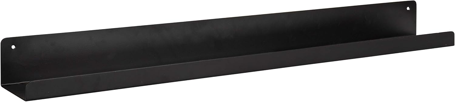 Kate and Laurel Mezzo Modern Metal Ledge Shelf, 36", Black, Contemporary Floating Accent Shelf