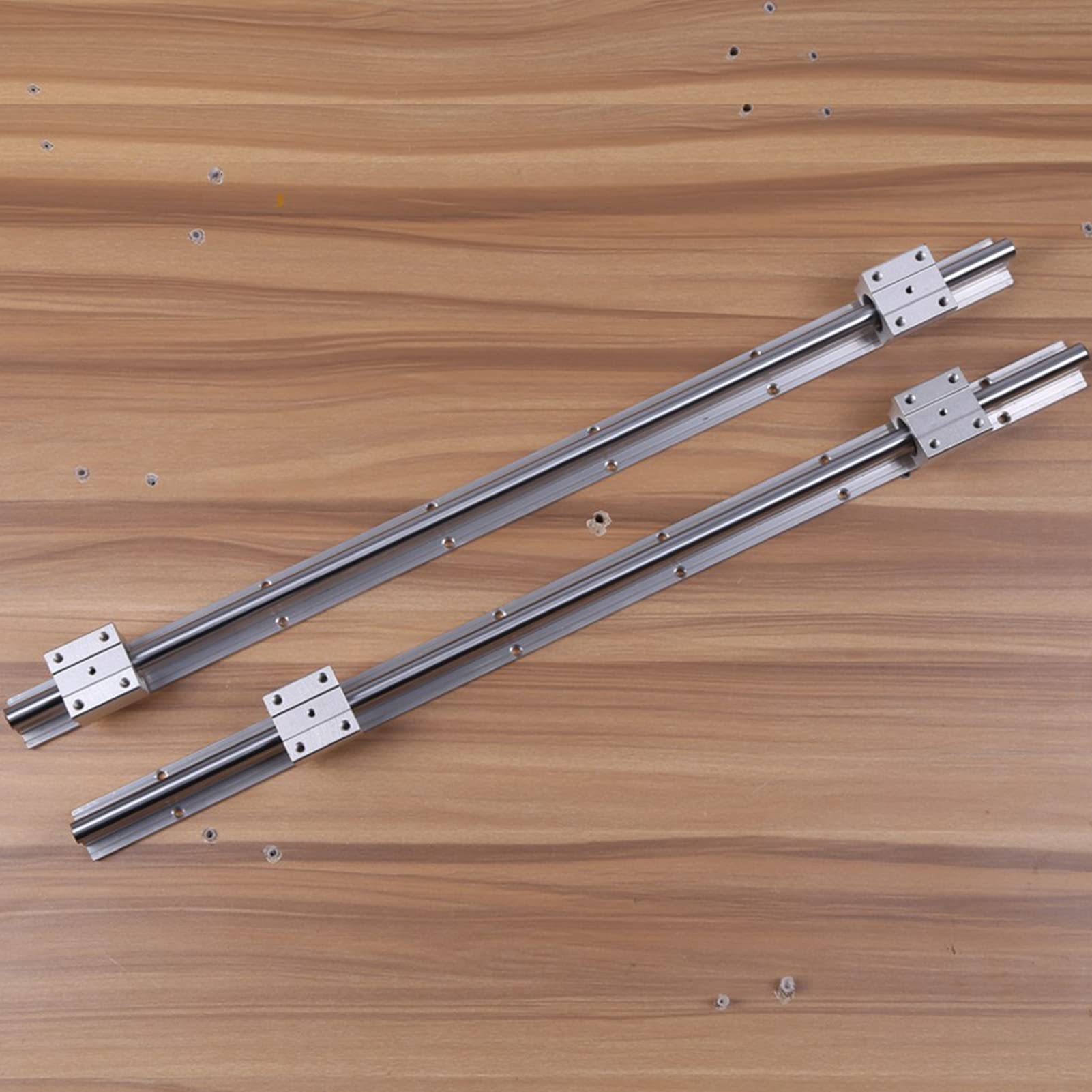 Acouto 2 szt. SBR12-600mm 12MM łożysko Liniowe Szyna ślizgowa wał ślizgowy 4 szt. SBR12UU Bloki Standardowe Przetwarzanie łożysko Linioweliniowe Szynoweliniowe Prowadnice Szynowe Liniowe Szynowe