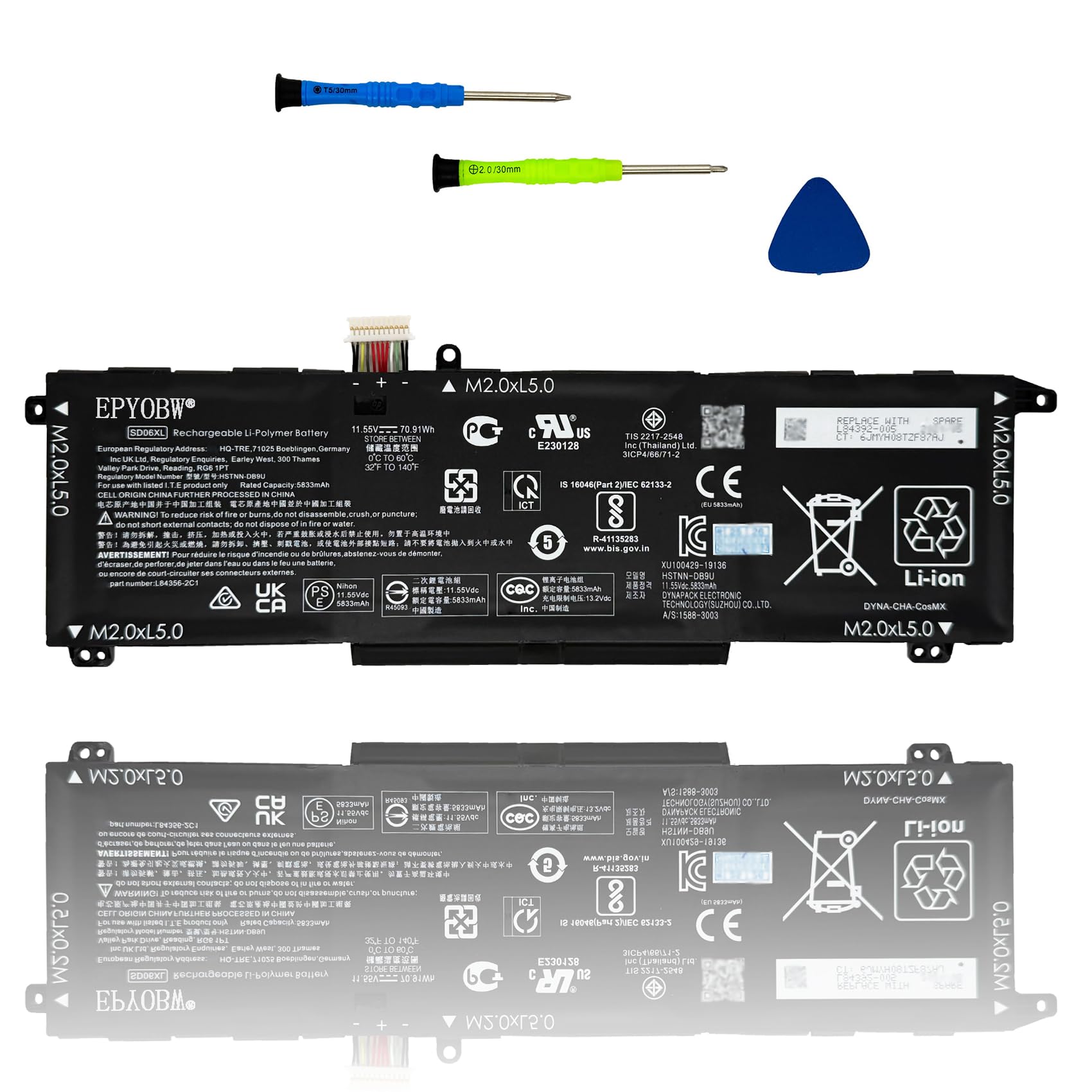 Amazon.com: EPYOBW SD06XL Laptop Battery 70.91Wh 5833mAh 11.55V
