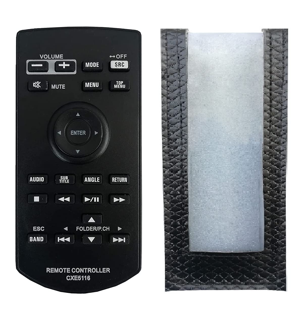 LipiWorld® Car Audio System Remote Control (CXE5116 Compatible) with Cover, Black Plastic, Lightweight