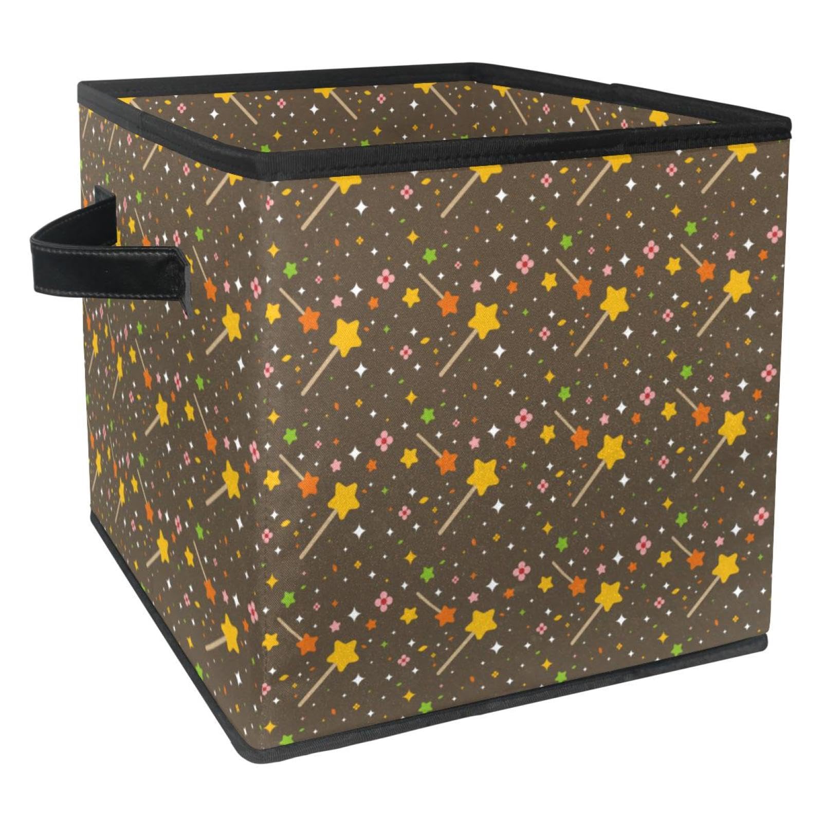 Placard encombré ? Boîte de rangement pliable en tissu cube jaune orange