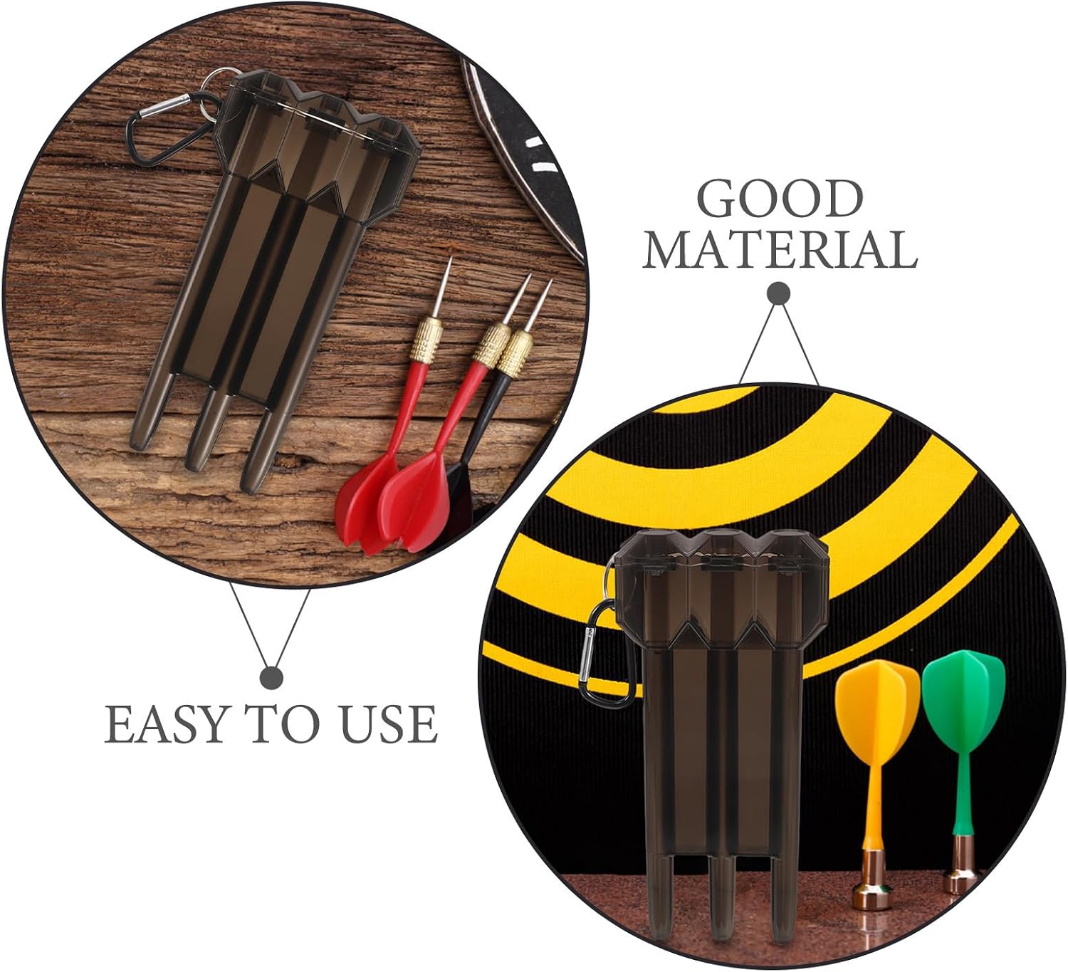 2pcs Adjustable 3-slot Dart Case with Integrated Lock Clasp, Portable Hard Plastic Protective Storage Holder for Steel Tip and Soft Tip Darts, for Home and Tournaments