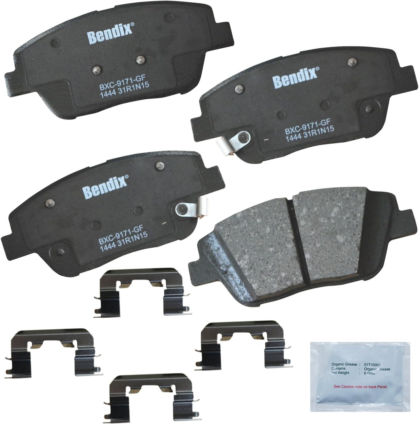 Bendix Priority1 CFC1444 Ceramic Front Brake Pads for Hyundai Sonata 2015-2011, Kia Optima 2016-2011