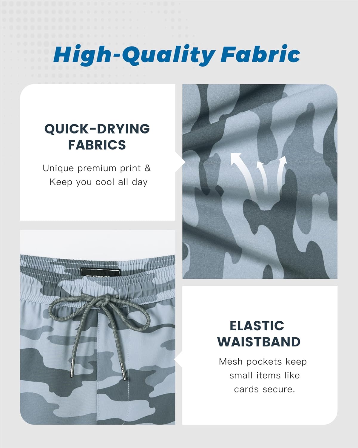 SURF CUZ Mens Swim Trunks with Compression Liner Swimming Trunks 5 Inch Bathing Suit Zipper Pockets Quick Dry Swim Shorts