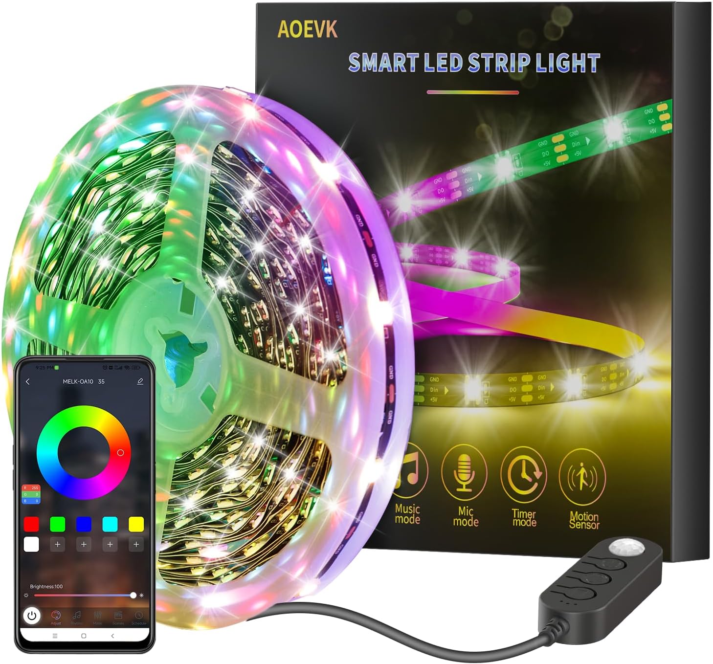 LED Lights for Bedroom, 100ft(2 Rolls of 50ft) LED Strip