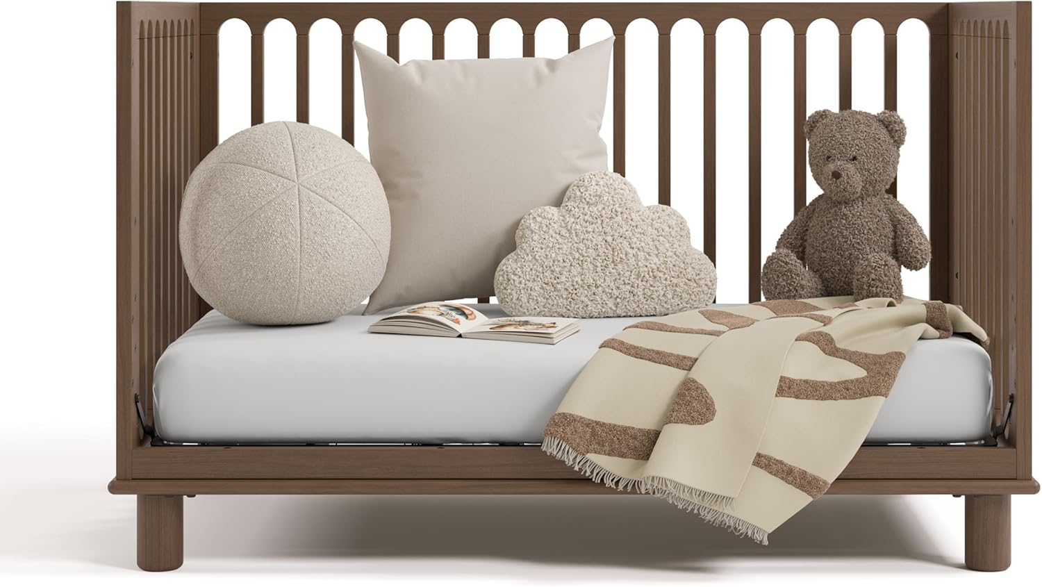 Storkcraft Sicily 3-in-1 Convertible Crib with Toddler Rail Included (Hazelnut) – GREENGUARD Gold Certified, 100% Solid Wood, Converts to Toddler Bed, Fits Standard Crib Mattress - Image 12