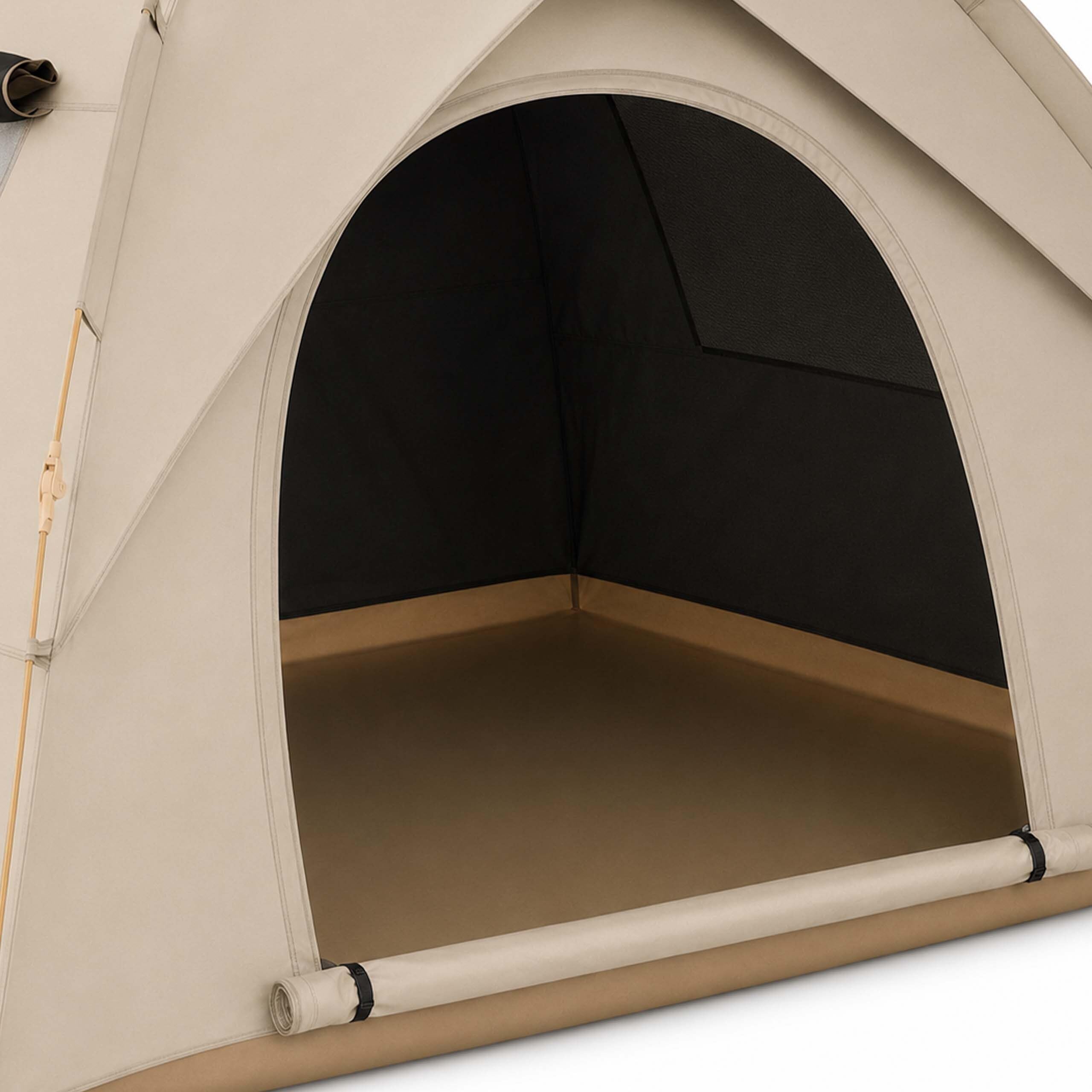 Relaxdays Tienda para 3-4 Personas, Montaje rápido y automático, Beige | protección UV, mosquitera, 145×200×220 cm