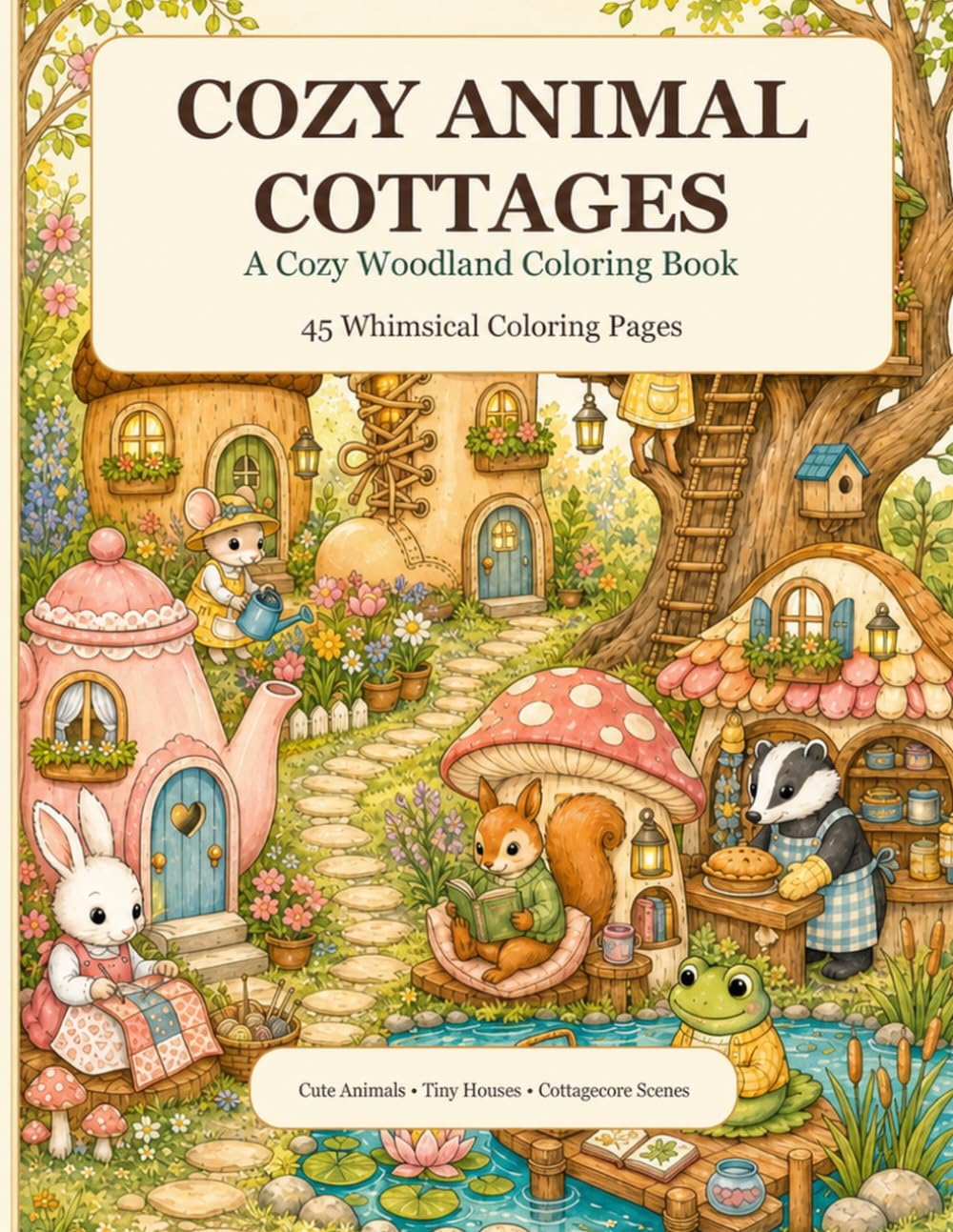 Cozy Animal Cottages: A Woodland Coloring Book
