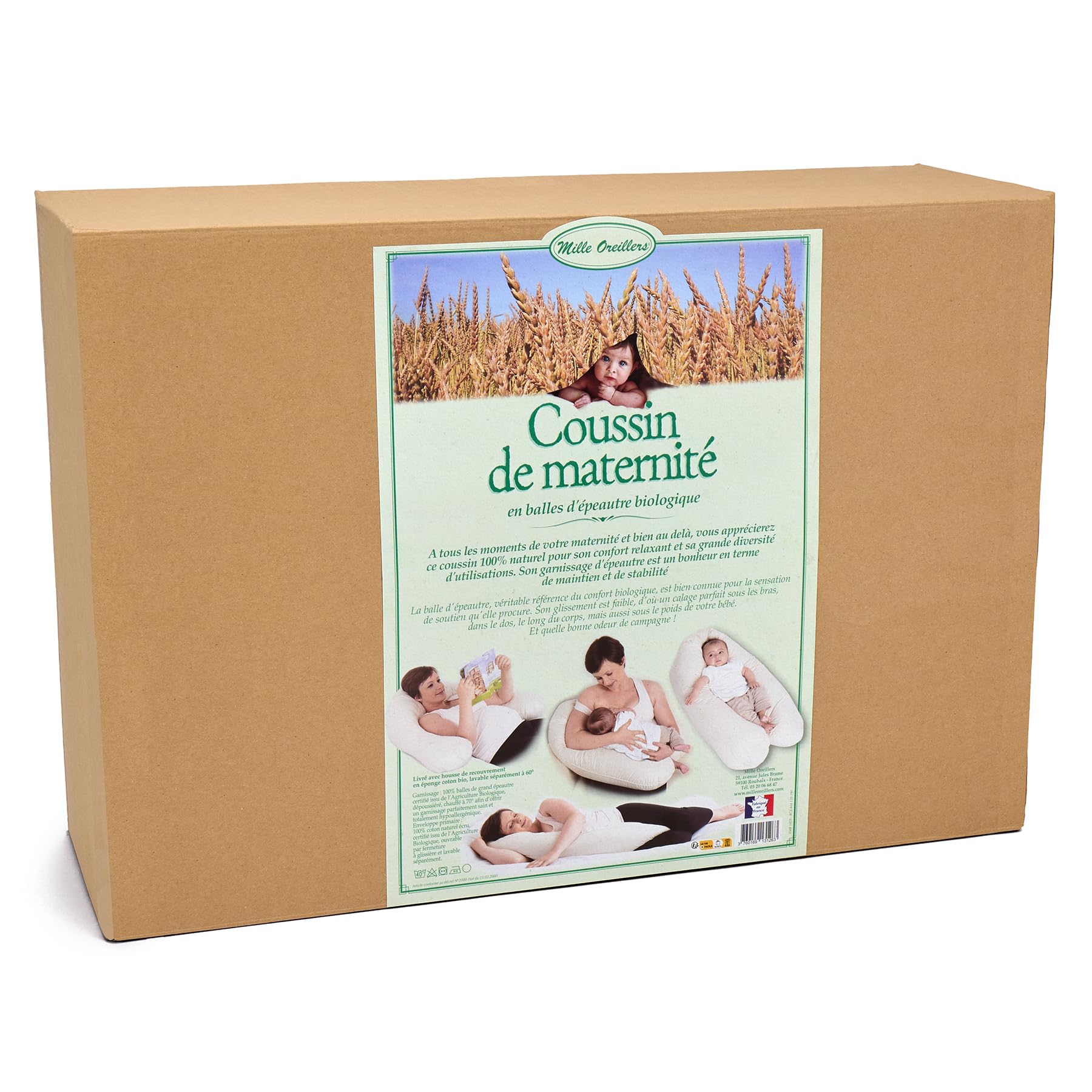 Mille Oreillers Coussin d'allaitement et maternité en Epeautre Bio