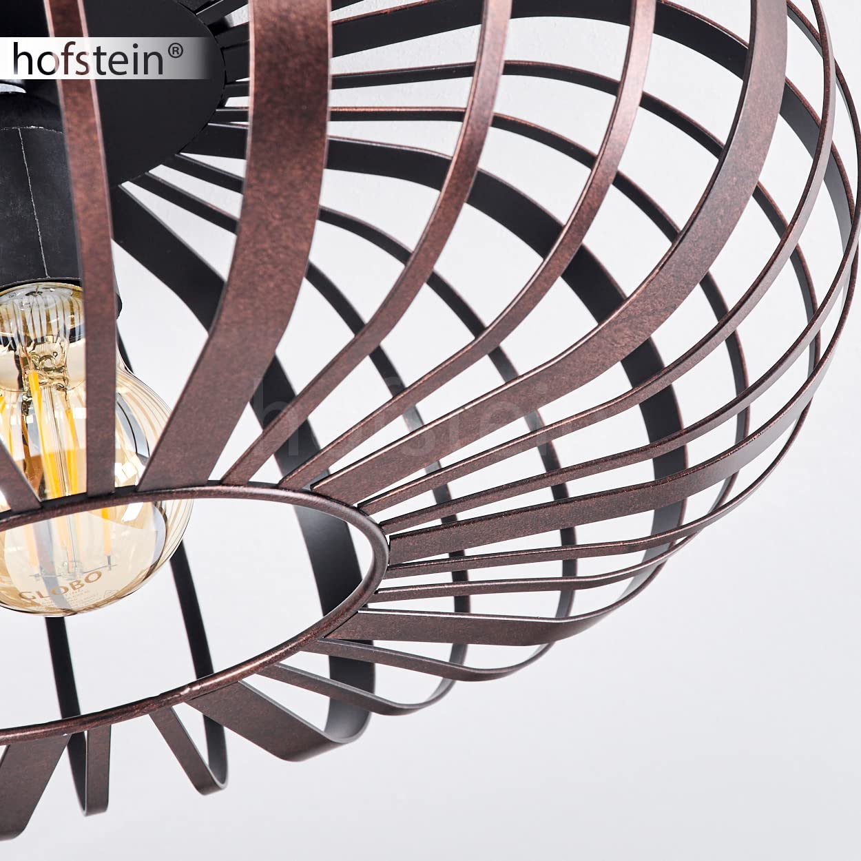 hofstein Plafoniera Oravi lampada da soffitto moderna in metallo color rame/nero, lampada dal design moderno con effetto luce, ø40 cm, 1 luce, 1 x E27, senza lampadina/e