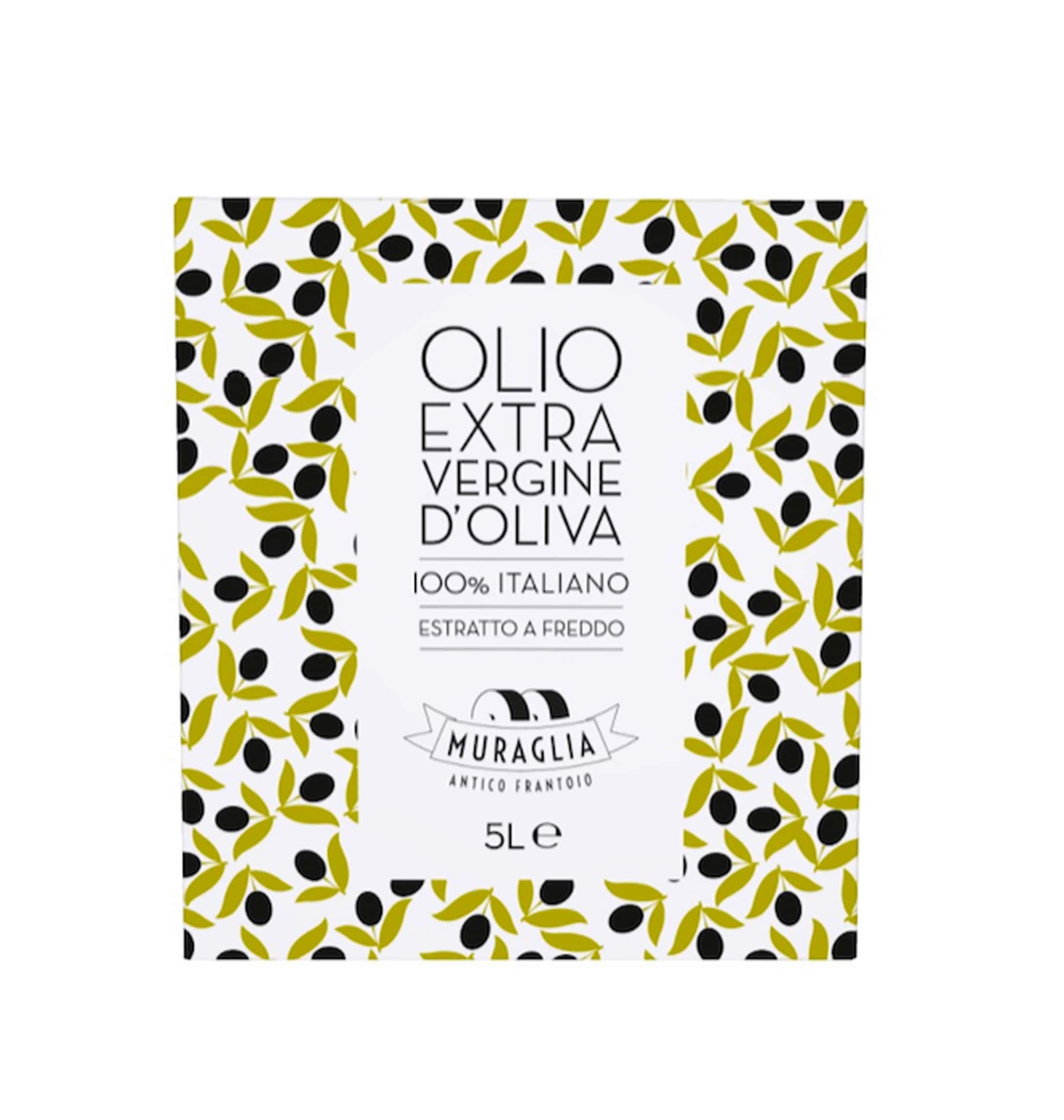 Frantoio Muraglia, Bag in Box di Olio Extra Vergine d'Oliva con Dosatore da 5 lt, Fruttato Intenso