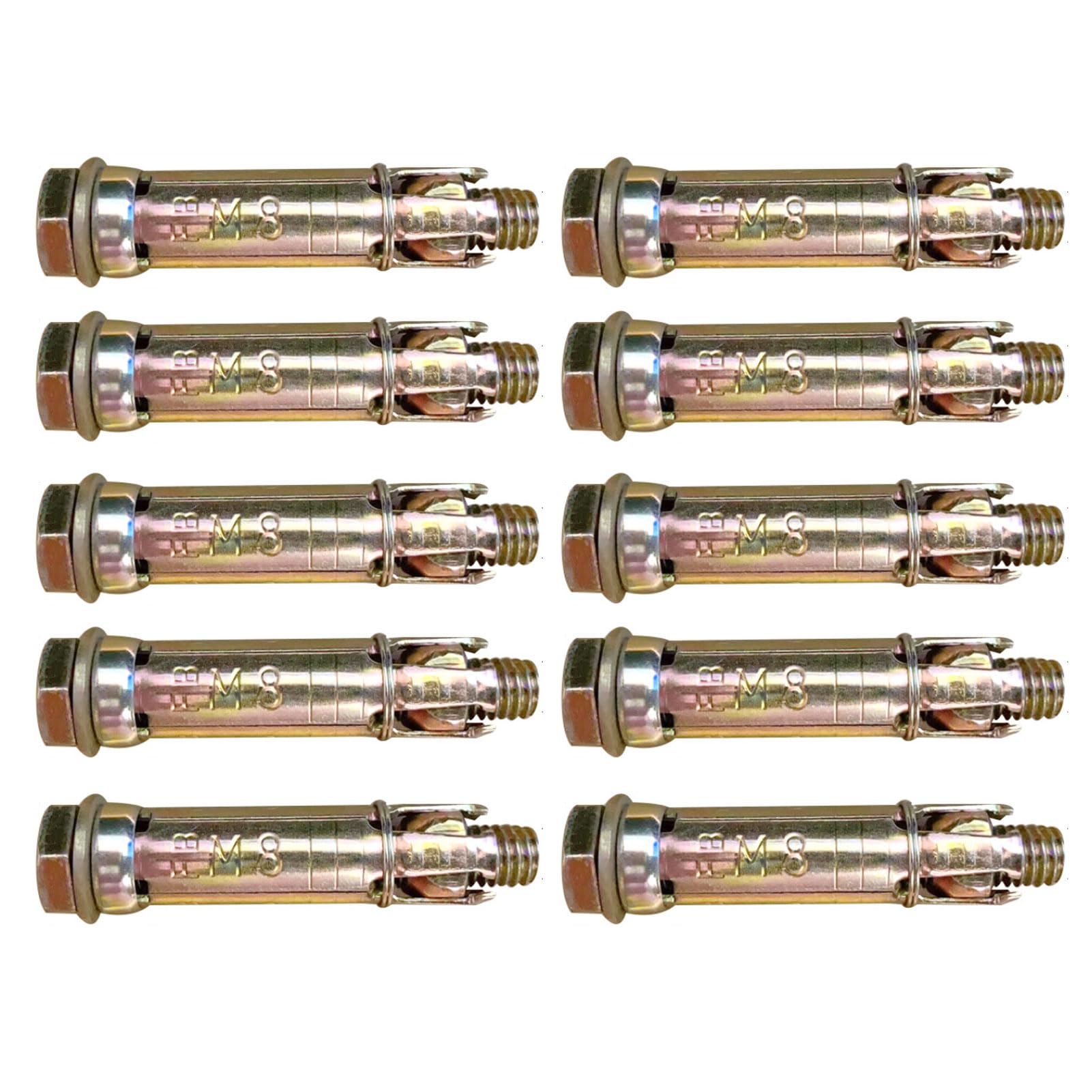 10 Pcs Anchor Bolts, 60mm M8 Hex Bolt Sleeve - Image 2