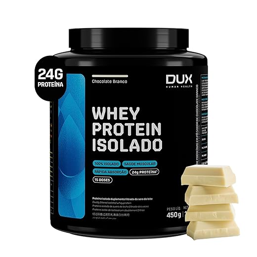 Whey Protein Isolado Chocolate Branco Pote 450g – Recuperação Muscular – DUX HUMAN HEALTH
