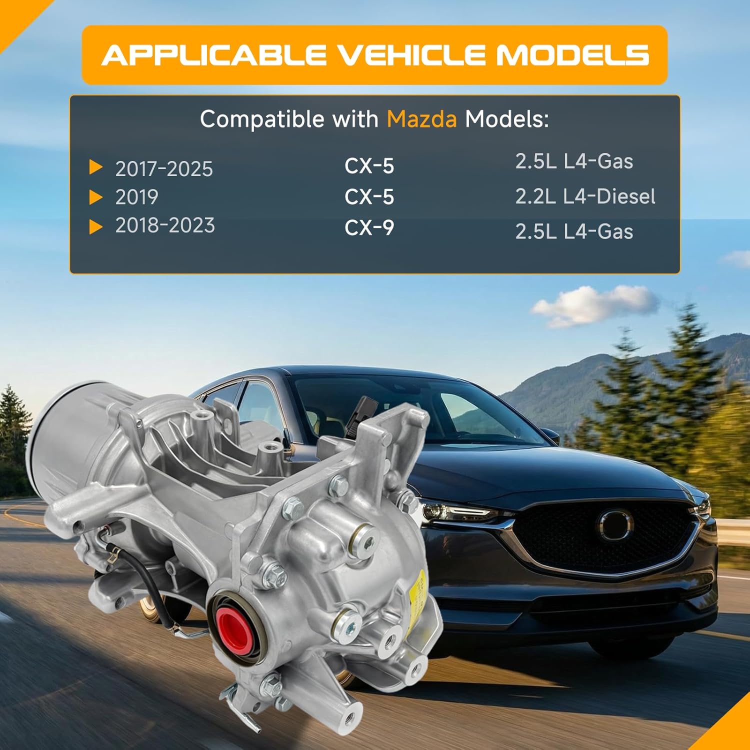 KA0327020 Rear Axle Differential Assembly Fit for 2017-2021 Mazda CX5 2.0L 2.5L for 2018-2021 CX9 AWD 2.5L Replace KAT227020 KA03-27-020 KAT2-27-020 KE012797XC KE01-27-97XB KE01-27-97XC KE012797XB