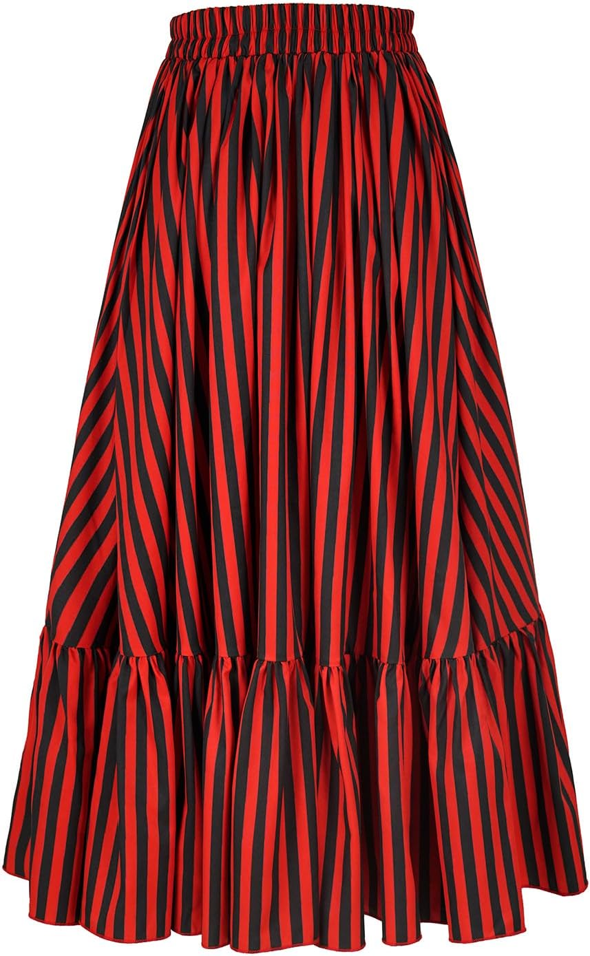 Women's Long Dress Gothic Steampunk Victorian Renaissance High Low Skirt - Image 3