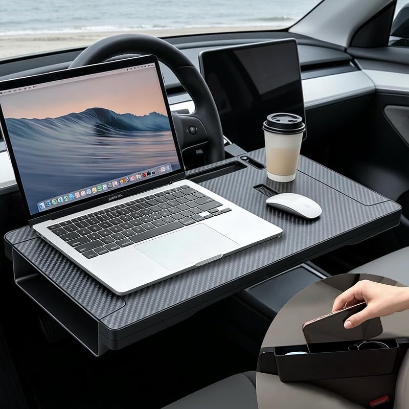 Mesa dobrável para volante e organizador de vão do banco 2 em 1 NEWNUBI JT-ZBW-Tabel
