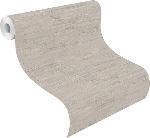 Miniatura 2 de Rasch 537024 Non-Woven Wallpaper in Light Grey with Wood Look from The Curiosity Collection - 10.05 m x 0.53 m (L x W)