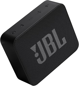 JBL GO Essential 2 taşınabilir Bluetooth hoparlör, JBL Pro ses, 5 saate kadar pil ömrü, IP67 su geçirmez tasarım, siyah
