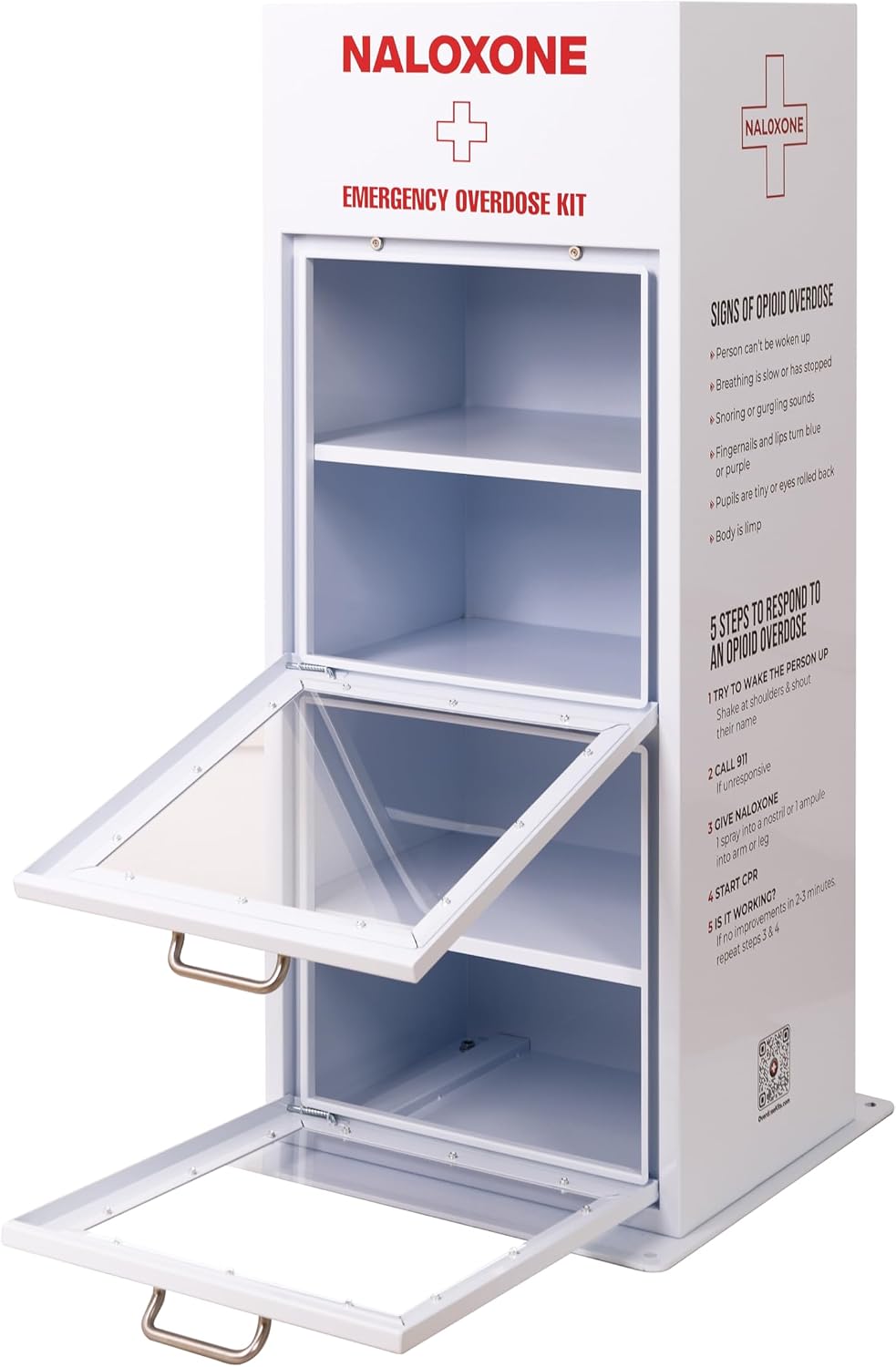 Naloxone Outdoor Distribution Metal Stand | Alternative to Naloxone Vending Machine (Holds 100 Naloxone Boxes)