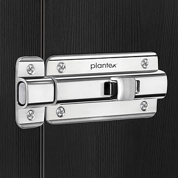 Plantex Premium Heavy Duty Door Stopper/Door Lock Latch for Home and Office Doors - Pack of 1 (Chrome)