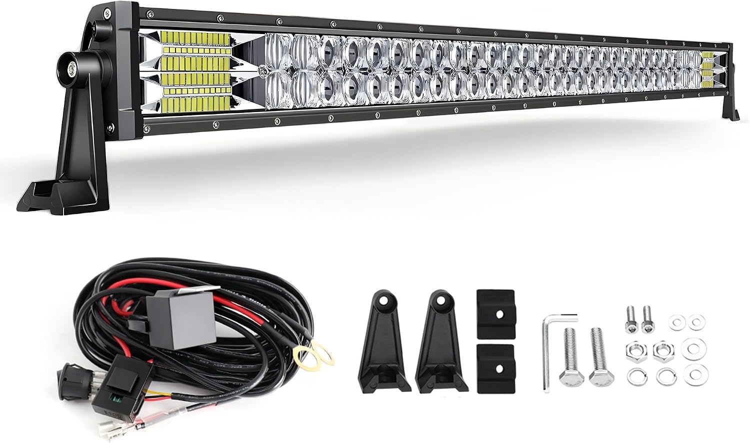 52 Inch LED Light Bar 300W with 5D Floodlight + 5D Spotlight Cup Combo Driving Lights Off Road Lights Work Light Pods for Pickup 4X4 Truck SUV ATV UTV Boat