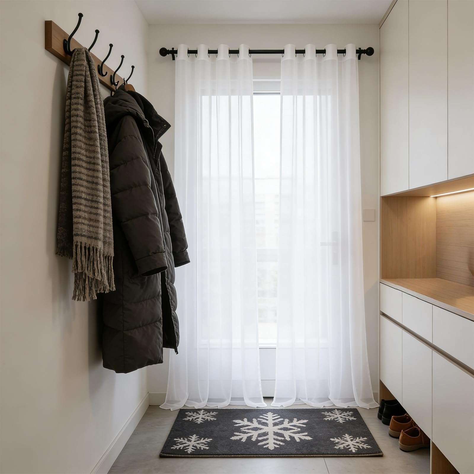 Voilage Semi-Transparent et Doux Anti-Regards pour Chambre