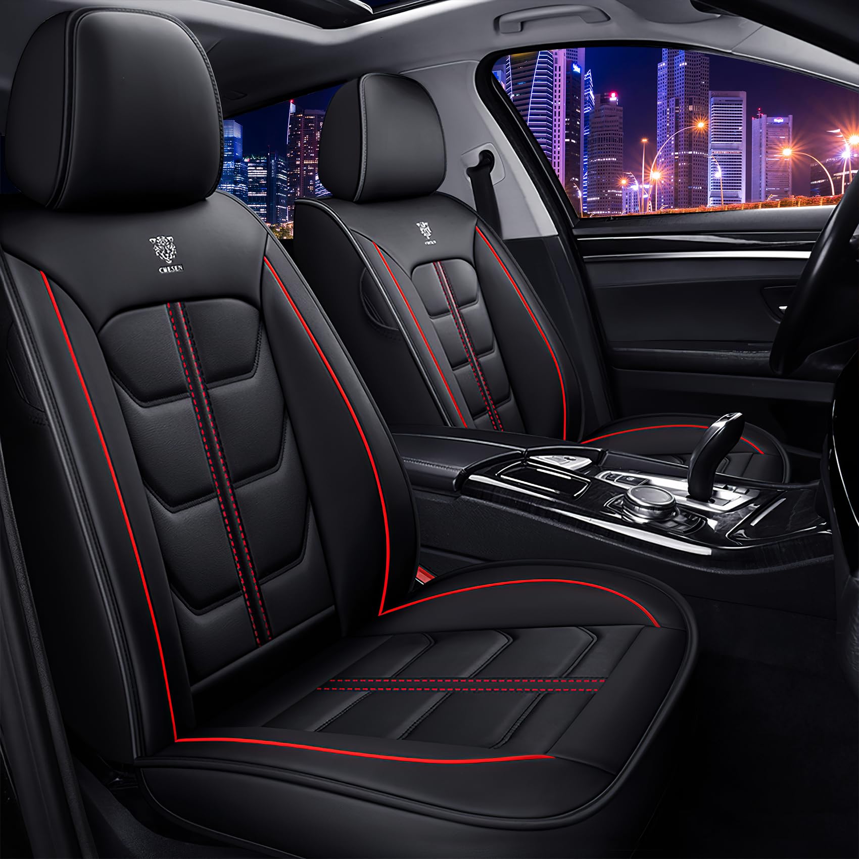 SITCOVER Car Seat Covers Front Seats,Classic Seat Cover for Mitsubishi Outlander 2010-2024,Non-Slip Leather Car Seat Covers Waterproof Soft Auto