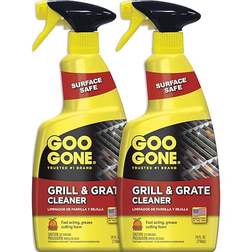 Goo Gone Grill and Grate Cleaner Spray (2 Pack) Cleans and Degreases BBQ Cooking Grates and Racks, Pellet and Electric Smokers- 24 Ounce
