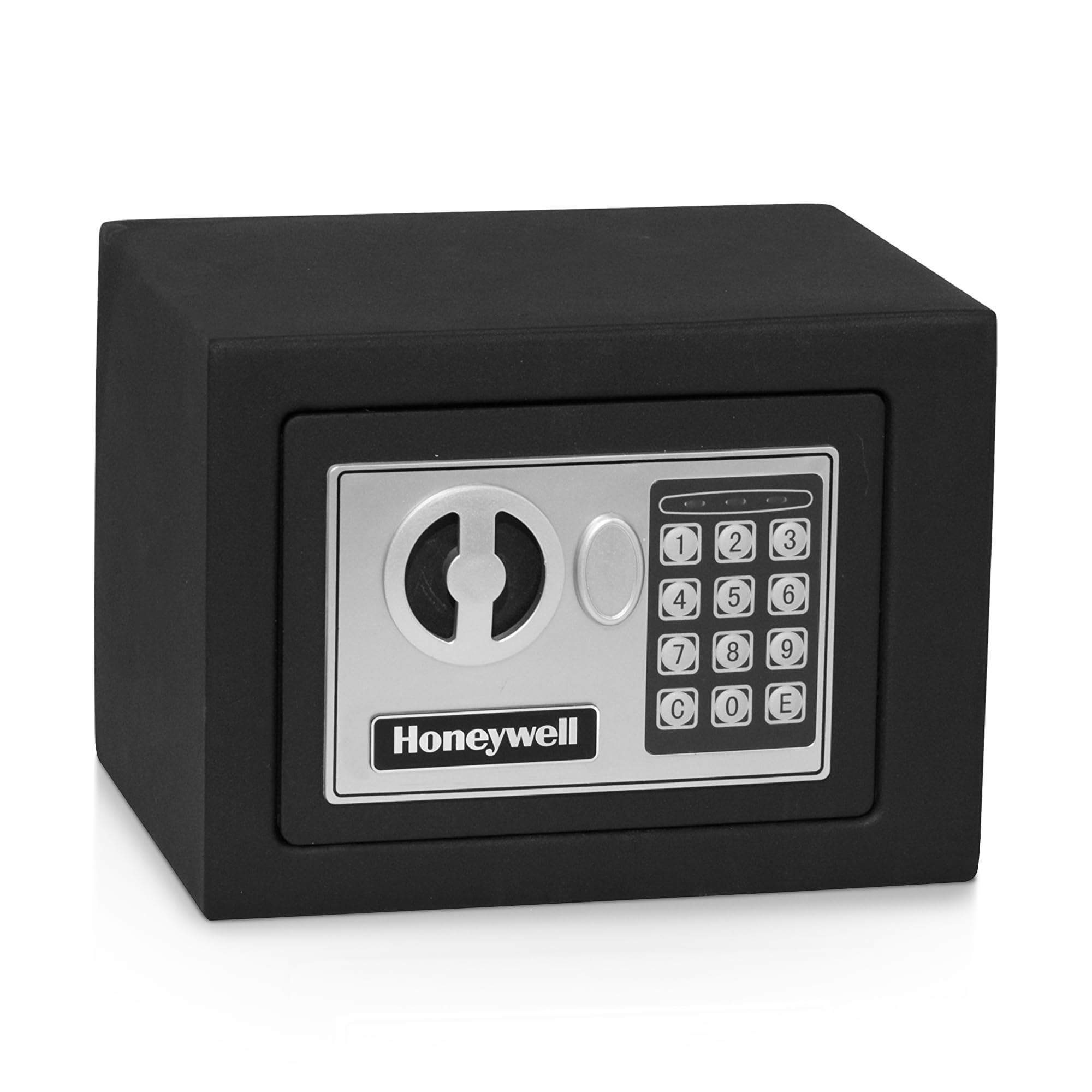 Honeywell Safes & Door Locks - Bolt Down Small Safe Box with Digital Lock for Home - Steel Security Electronic Lock Box - Cabinet & Door Design Safe with 2 Keys - 0.17-Cubic Feet - Black - 5005