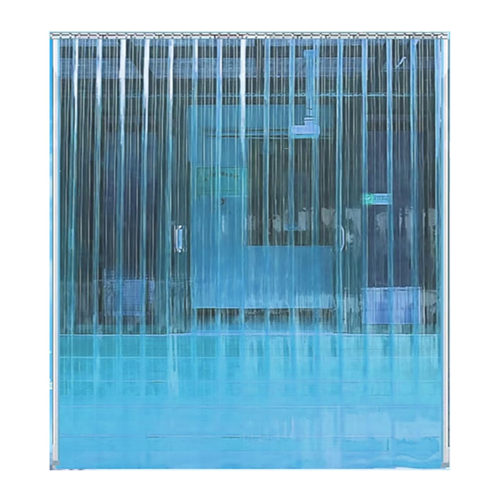 FBHappiness Blue Freezer Strip Door Curtain 2.0mm PVC Plastic Panel Curtain for Cold Storage, Reefer, Storage Workshop, Supermarkets(4.9x6.6ft/1.5x2m)