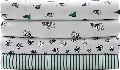 Miniatura 7 de Nautica - Sábanas matrimoniales, juego de cama de franela cepillada, decoración de dormitorio suave y acogedora (Harmead, matrimonial)