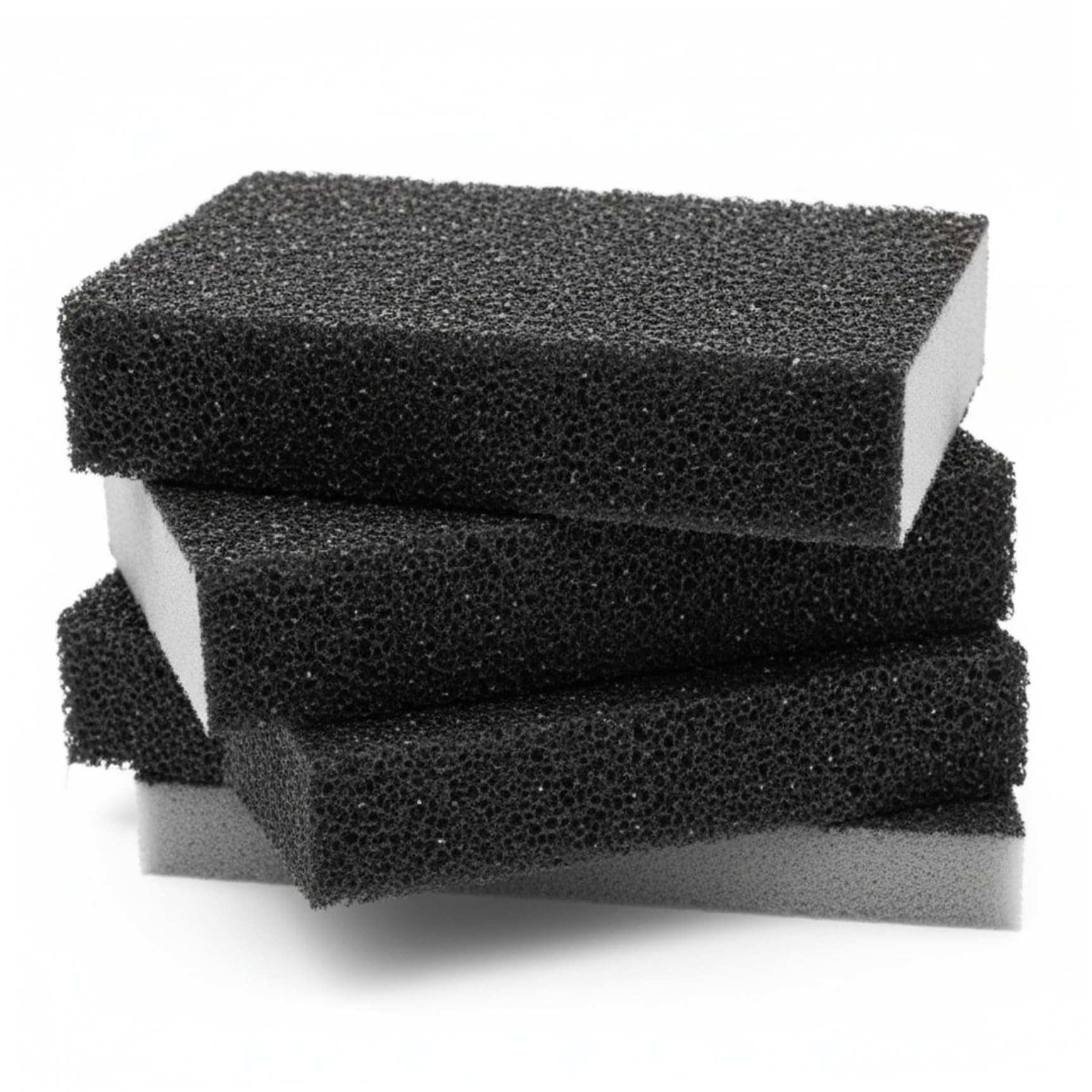 Tsawntd Scourers Sponges, 4-Pack Eraser Sponges for Cleaning, Heavy-Duty Emery Scouring Pads for Stubborn Stains, Black Cleaning for Kitchen, Cookware & Rust