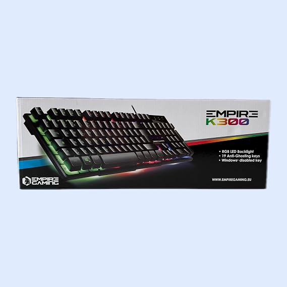 EMPIRE GAMING - PC Keyboard - K300 QWERTZ - 105 semi-mechanical keys of which 19 anti-ghosting keys 12 multimedia shortcuts LED RGB backlight