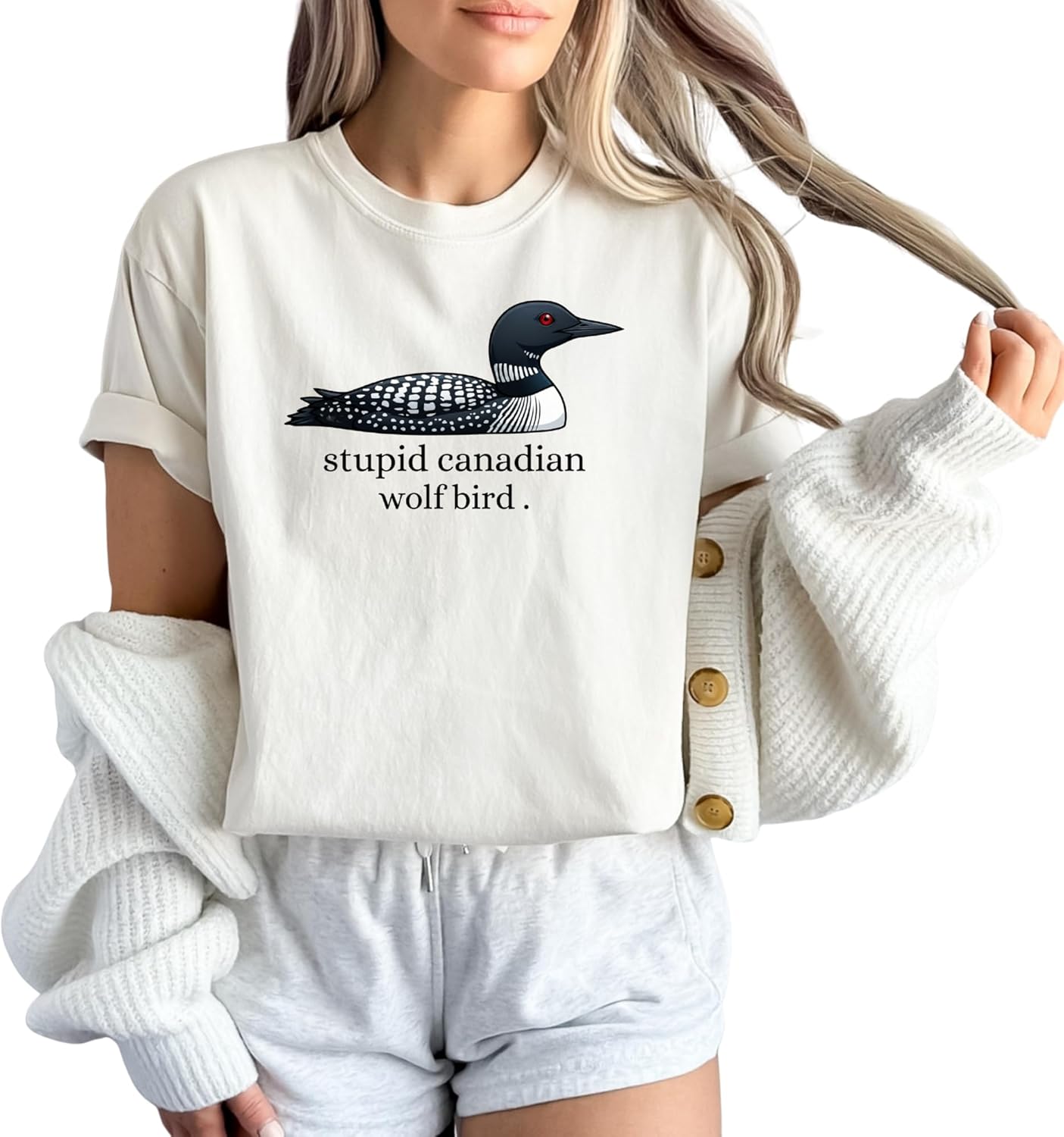 Stupid Canadian Wolf Bird Hollander Rozanov Hockey Shirt Vintage | Heated Rivalry Inspired Comfort Colors Style | Queer Hockey Fan Shirt